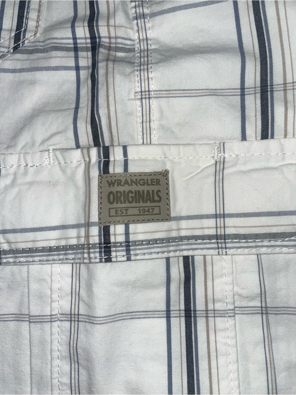 Men's Original Wrangler Plaid Cargo Shorts - New Without Tags 100% Cotton - Picture 4 of 9